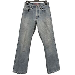 Vintage SILVER Tab Jeans Co Mens Light Wash Button Fly Straight Jeans  26x29